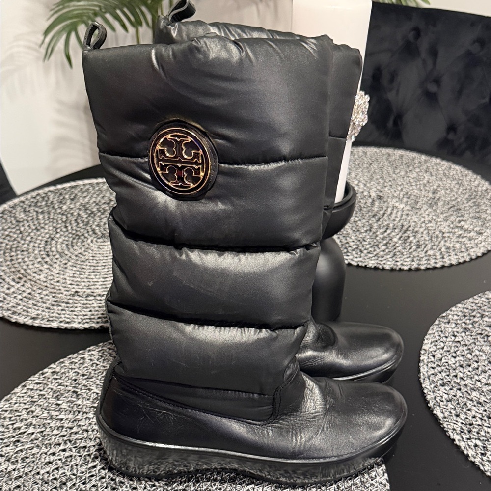 Tory Burch Black Quilted Winter Boots